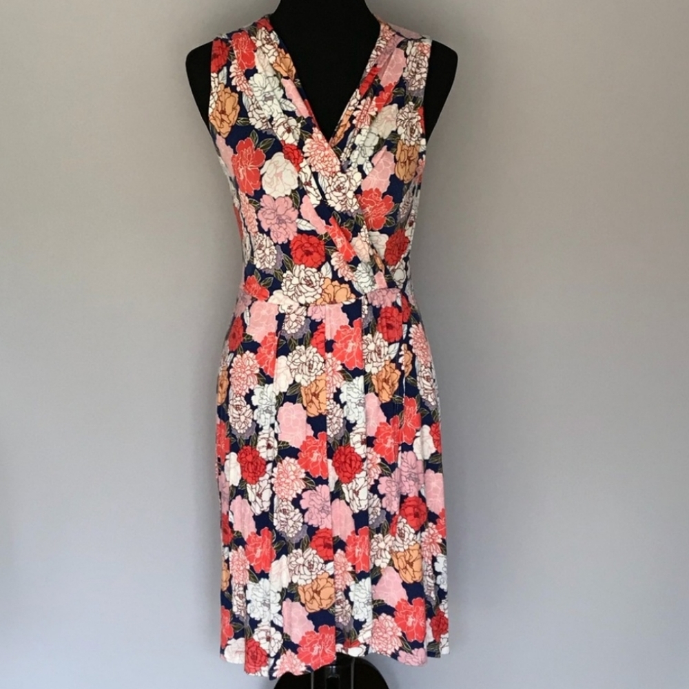 41 Hawthorn Sleeveless Floral Faux Wrap Dress | Women's Size Medium